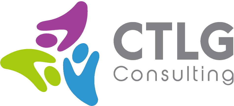 Creative CTLG consulting logo with colorful abstract shapes and modern design.